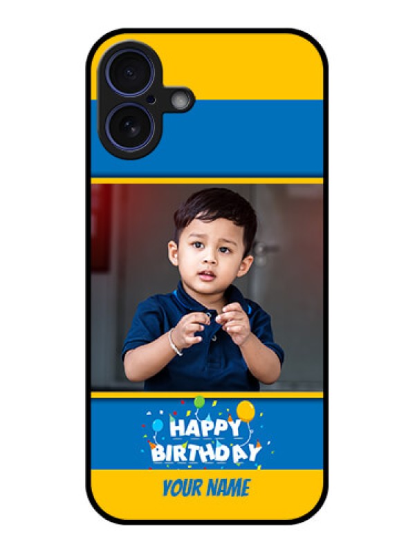 Custom iPhone 16 Plus Custom Glass Phone Case - Birthday Wishes Design