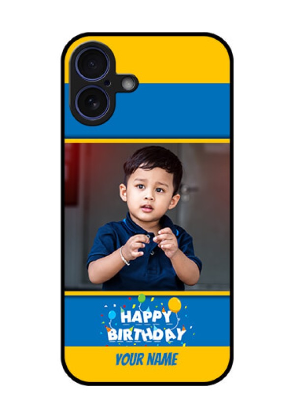 iPhone 16 Plus Custom Glass Phone Case - Birthday Wishes Design