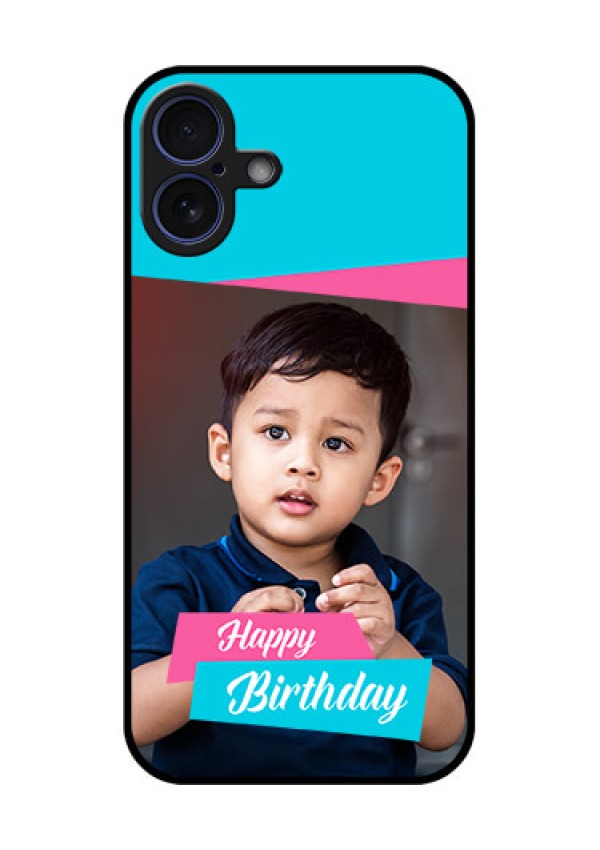 iPhone 16 Plus Custom Glass Phone Case - Image Holder With 2 Color Design