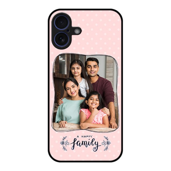 iPhone 16 Plus Custom Glass Phone Case - Family With Dots Design