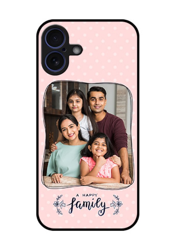 iPhone 16 Plus Custom Glass Phone Case - Family With Dots Design