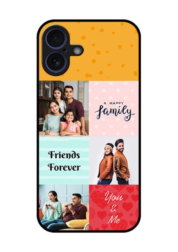 iPhone 16 Plus Custom Glass Phone Case - Images With Quotes Design
