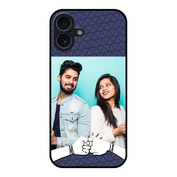iPhone 16 Plus Custom Glass Phone Case - With Best Friends Design iPhone 16 Plus Custom Glass Phone Case - With Best Friends Design