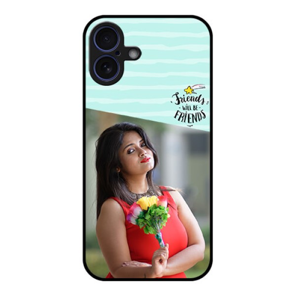 iPhone 16 Plus Custom Glass Phone Case - Friends Picture Icon Design iPhone 16 Plus Custom Glass Phone Case - Friends Picture Icon Design