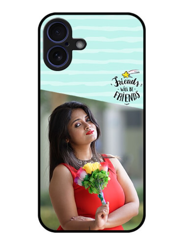 Custom iPhone 16 Plus Custom Glass Phone Case - Friends Picture Icon Design