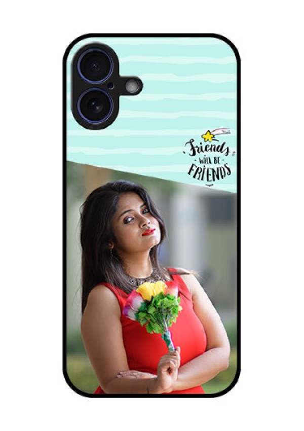 iPhone 16 Plus Custom Glass Phone Case - Friends Picture Icon Design