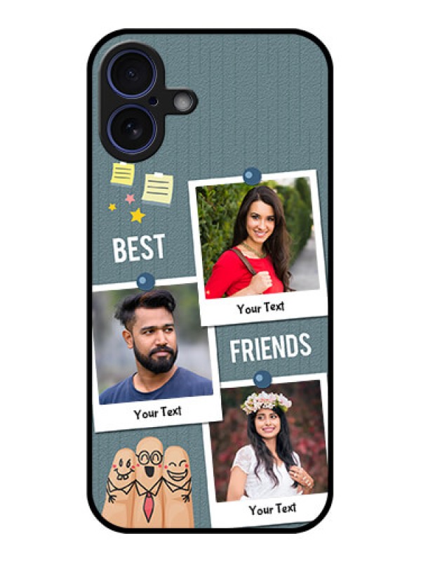 Custom iPhone 16 Plus Custom Glass Phone Case - Sticky Frames And Friendship Design