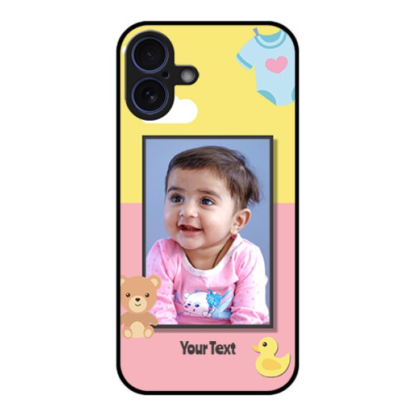 iPhone 16 Plus Custom Glass Phone Case - Kids 2 Color Design