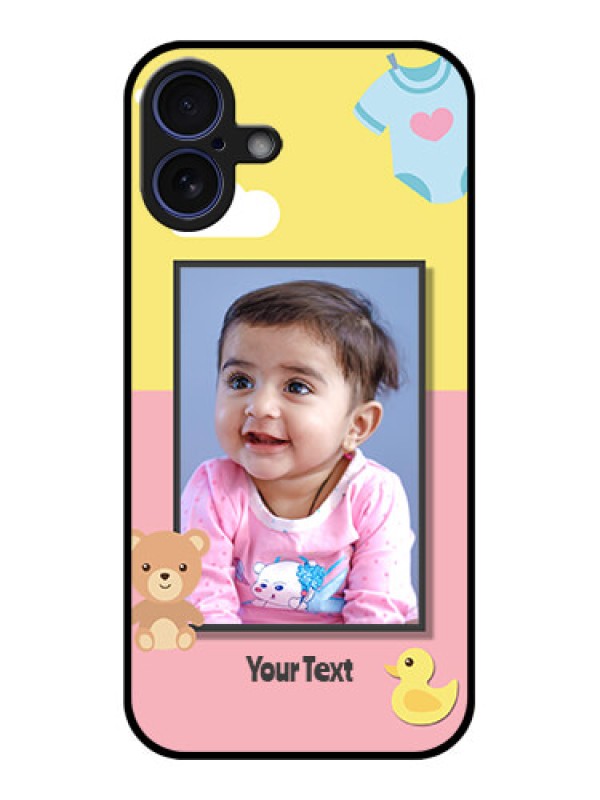 Custom iPhone 16 Plus Custom Glass Phone Case - Kids 2 Color Design