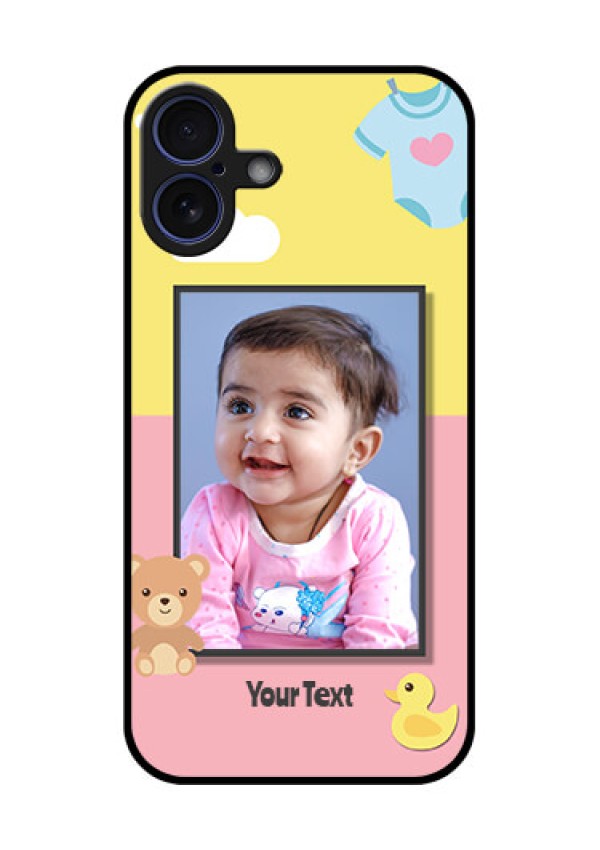 iPhone 16 Plus Custom Glass Phone Case - Kids 2 Color Design
