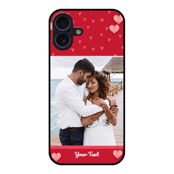 iPhone 16 Plus Custom Glass Phone Case - Valentines Day Design