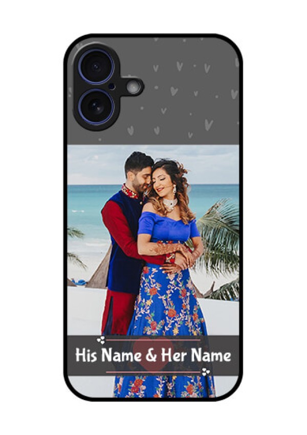 iPhone 16 Plus Custom Glass Phone Case - Buy Love Design With Photo Online