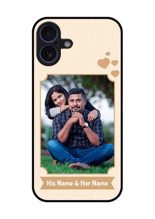 iPhone 16 Plus Custom Glass Phone Case - With Confetti Love Design