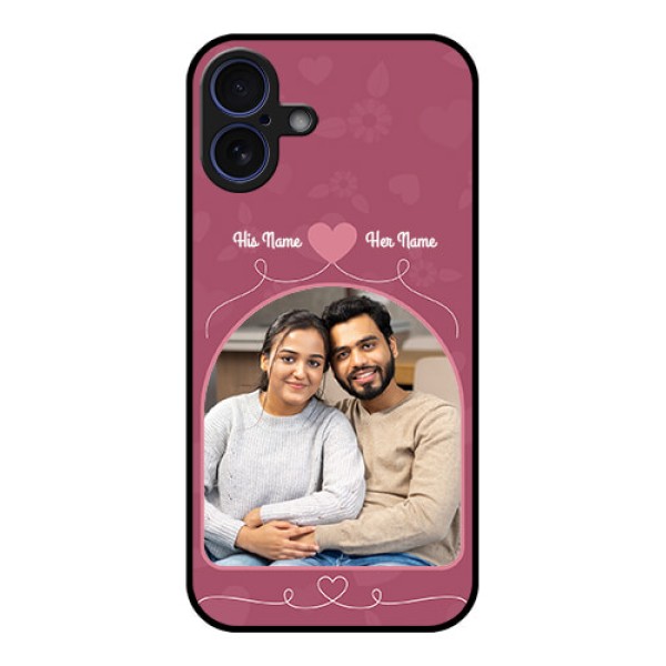iPhone 16 Plus Custom Glass Phone Case - Love Floral Design
