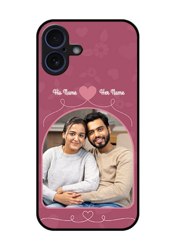 iPhone 16 Plus Custom Glass Phone Case - Love Floral Design
