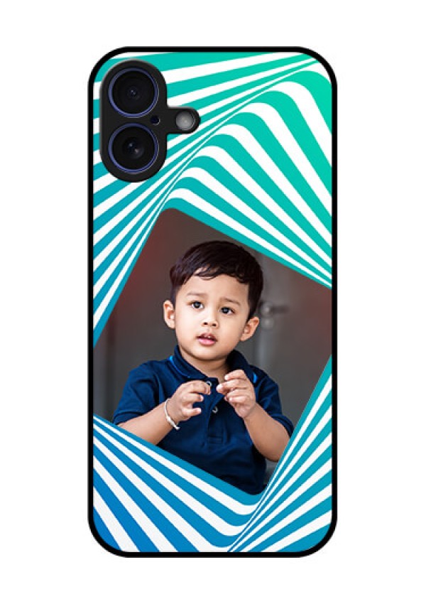 iPhone 16 Plus Custom Glass Phone Case - Abstract Spiral Design