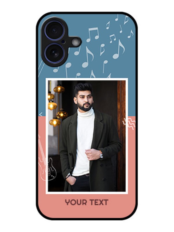 Custom iPhone 16 Plus Custom Glass Phone Case - With Color Musical Note Design