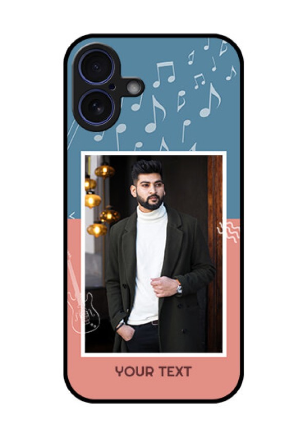 iPhone 16 Plus Custom Glass Phone Case - With Color Musical Note Design
