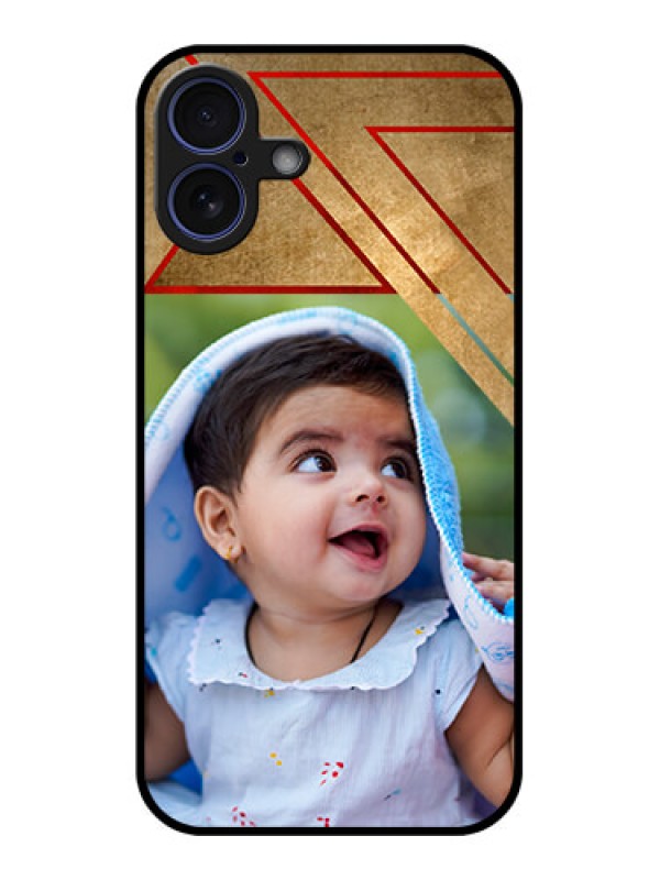 Custom iPhone 16 Plus Custom Glass Phone Case - Gradient Abstract Texture Design