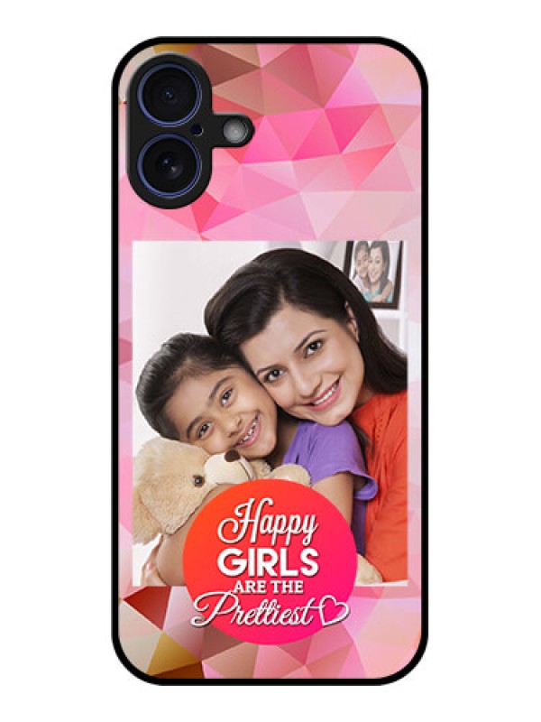 Custom iPhone 16 Plus Custom Glass Phone Case - Abstract Triangle Design