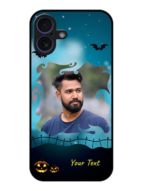 Custom iPhone 16 Plus Custom Glass Phone Case - Halloween Frame Design