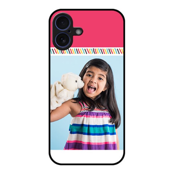 iPhone 16 Plus Custom Glass Phone Case - Line Art Design