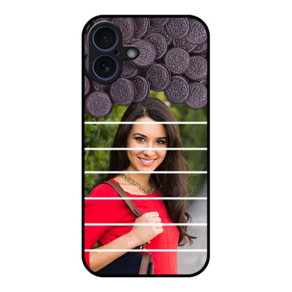 iPhone 16 Plus Custom Glass Phone Case - With Oreo Biscuit Design