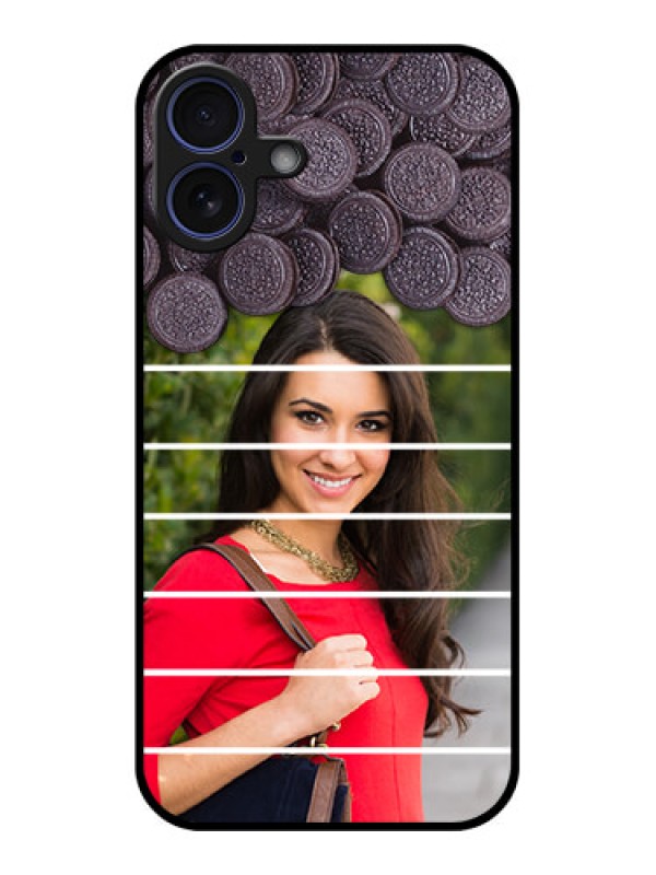 Custom iPhone 16 Plus Custom Glass Phone Case - With Oreo Biscuit Design