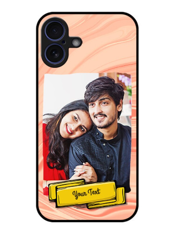 Custom iPhone 16 Plus Custom Glass Phone Case - Marble Texture Design