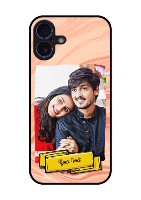 iPhone 16 Plus Custom Glass Phone Case - Marble Texture Design
