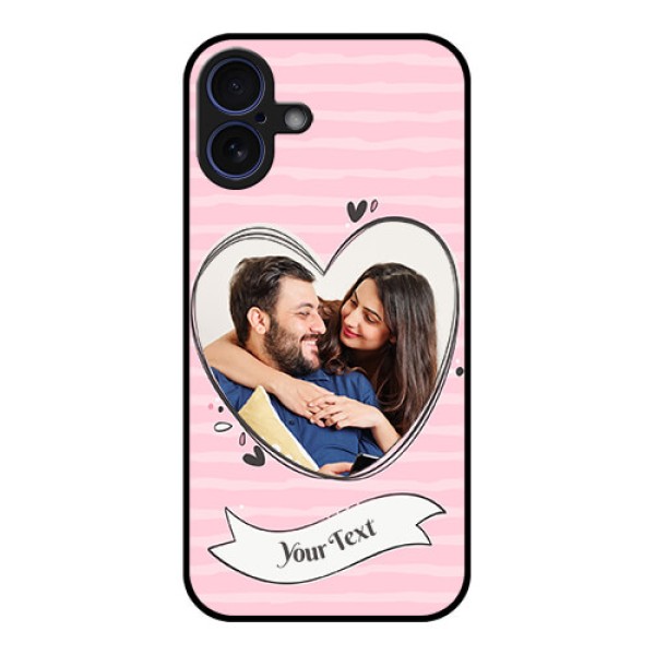 iPhone 16 Plus Custom Glass Phone Case - Vintage Heart Design