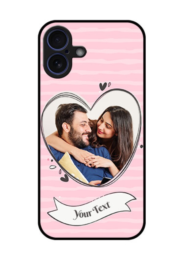 iPhone 16 Plus Custom Glass Phone Case - Vintage Heart Design