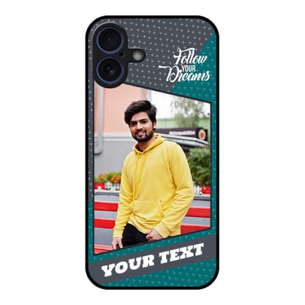 iPhone 16 Plus Custom Glass Phone Case - Background Pattern Design With Quote iPhone 16 Plus Custom Glass Phone Case - Background Pattern Design With Quote
