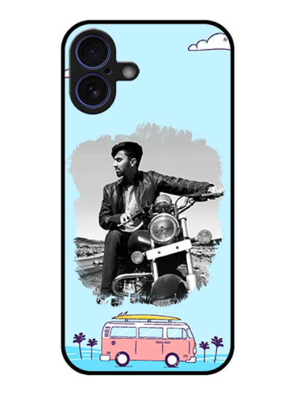 Custom iPhone 16 Plus Custom Glass Phone Case - Travel and Adventure Design