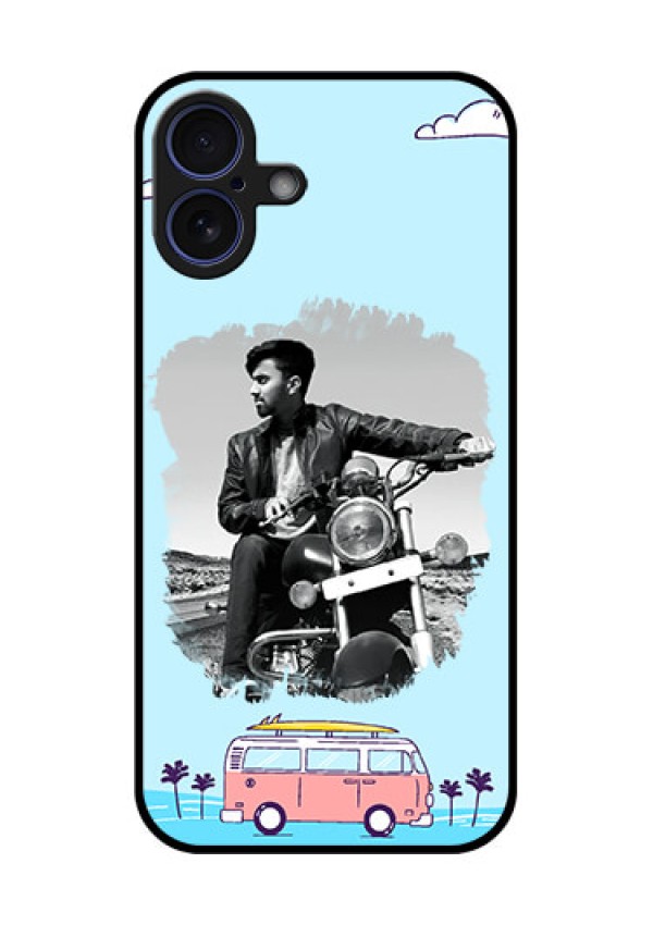 iPhone 16 Plus Custom Glass Phone Case - Travel and Adventure Design