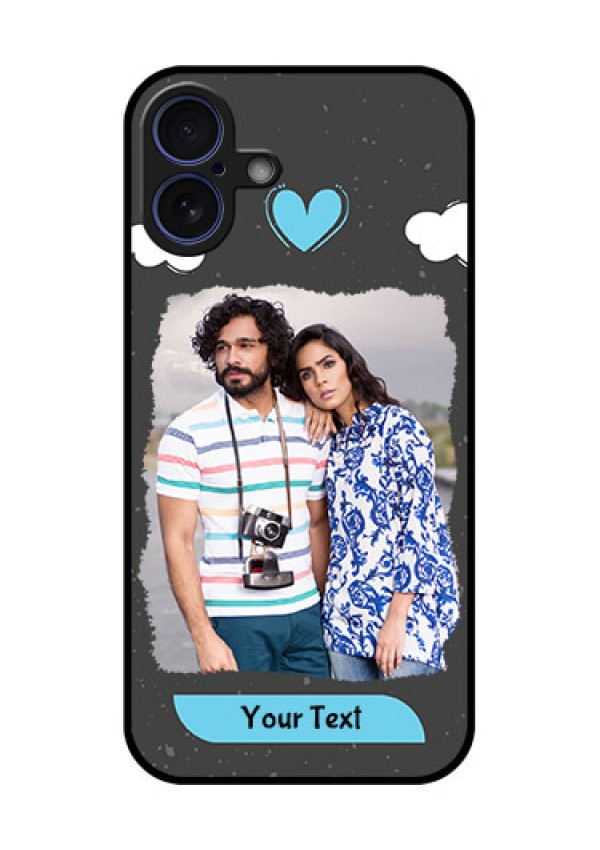 iPhone 16 Plus Custom Glass Phone Case - Splashes With Love Doodles Design