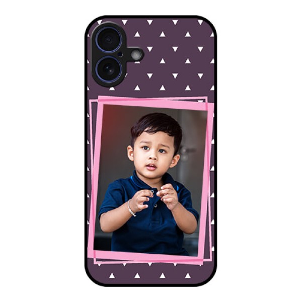 iPhone 16 Plus Custom Glass Phone Case - Triangle Pattern Dotted Design iPhone 16 Plus Custom Glass Phone Case - Triangle Pattern Dotted Design