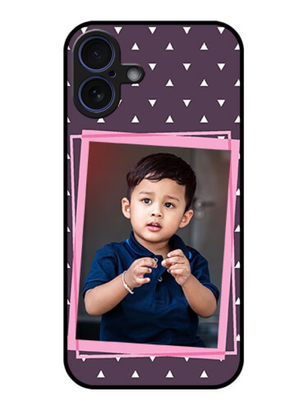Custom iPhone 16 Plus Custom Glass Phone Case - Triangle Pattern Dotted Design