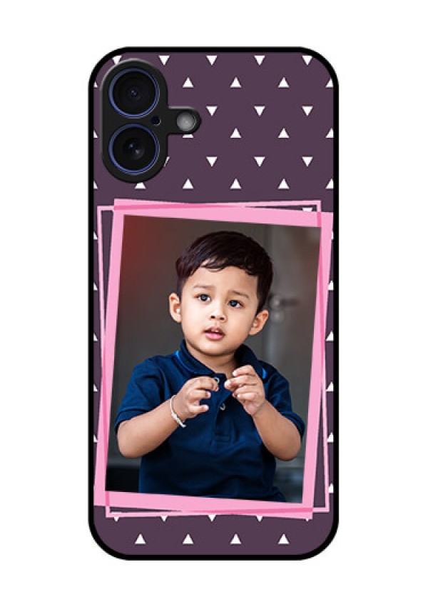 iPhone 16 Plus Custom Glass Phone Case - Triangle Pattern Dotted Design