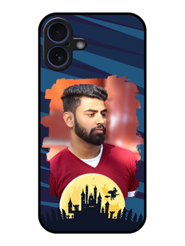 Custom iPhone 16 Plus Custom Glass Phone Case - Halloween Witch Design