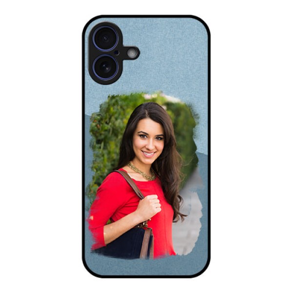 iPhone 16 Plus Custom Glass Phone Case - Grunge Line Art Design