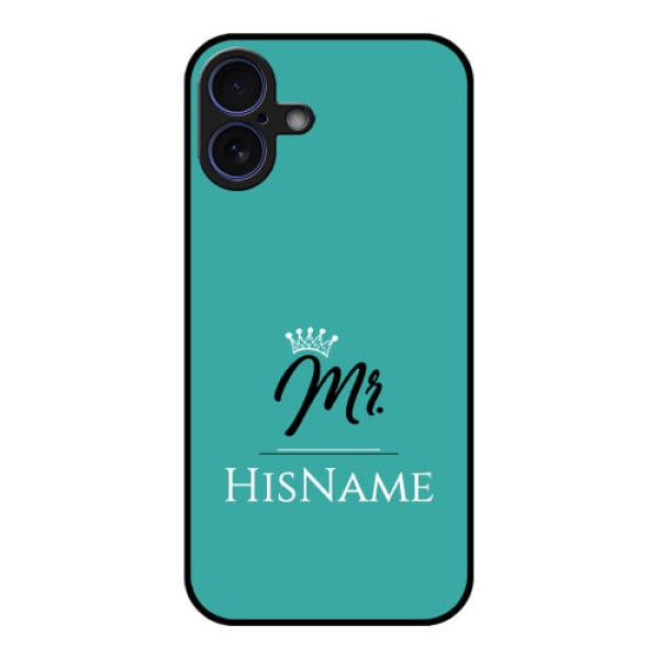 iPhone 16 Plus Custom Glass Phone Case - Mr With Name Design