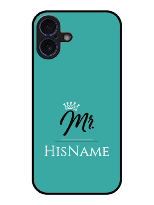 Custom iPhone 16 Plus Custom Glass Phone Case - Mr With Name Design