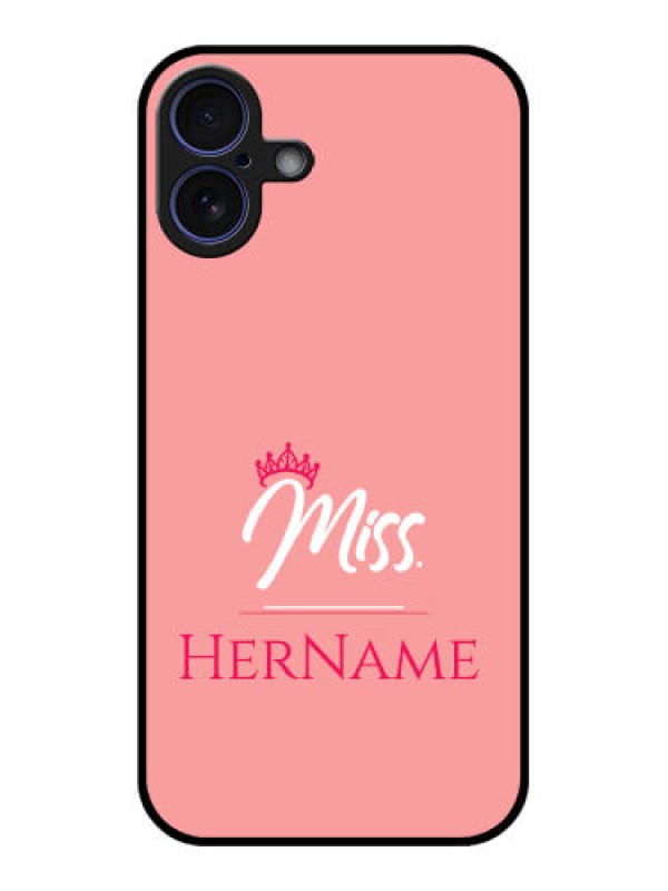 Custom iPhone 16 Plus Custom Glass Phone Case - Mrs With Name Design