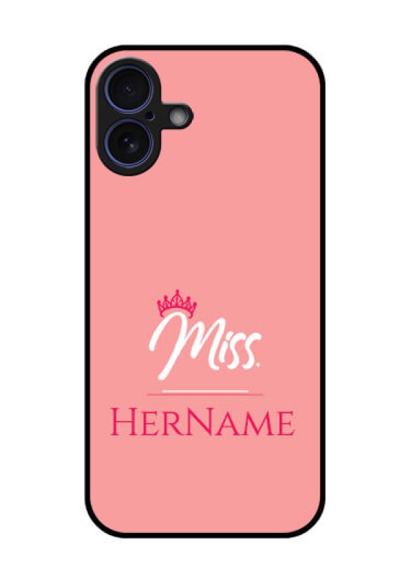 iPhone 16 Plus Custom Glass Phone Case - Mrs With Name Design
