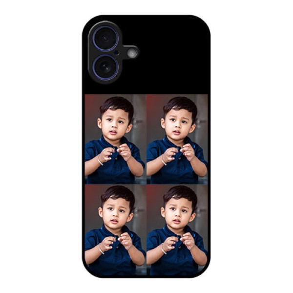 iPhone 16 Plus Custom Glass Phone Case - 4 Image Holder Design