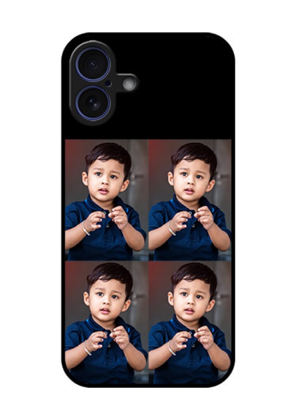 iPhone 16 Plus Custom Glass Phone Case - 4 Image Holder Design