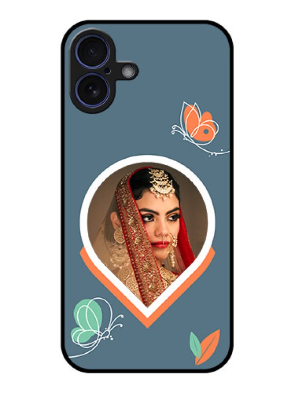 Custom iPhone 16 Plus Custom Glass Phone Case - Droplet Butterflies Design