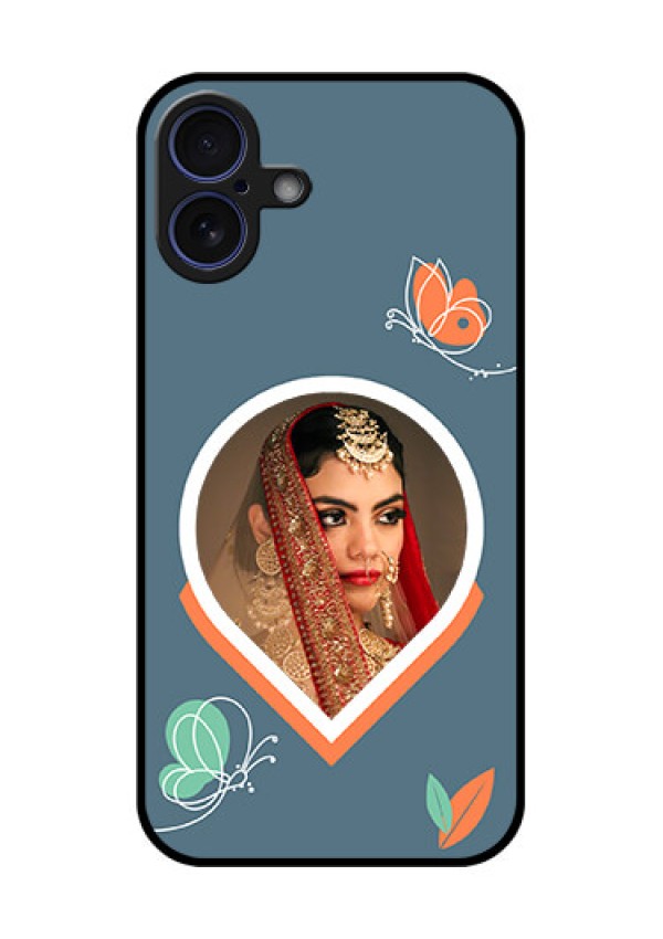 iPhone 16 Plus Custom Glass Phone Case - Droplet Butterflies Design
