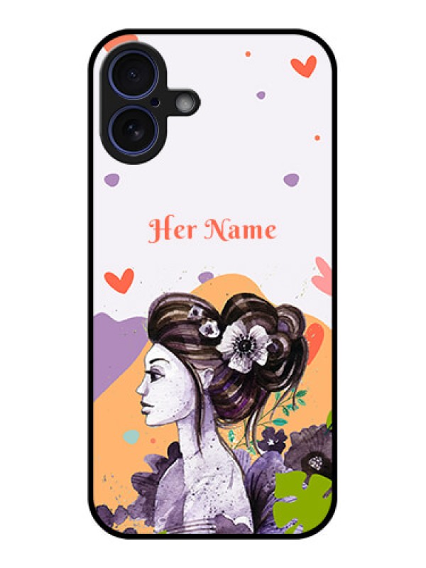 Custom iPhone 16 Plus Custom Glass Phone Case - Woman And Nature Design